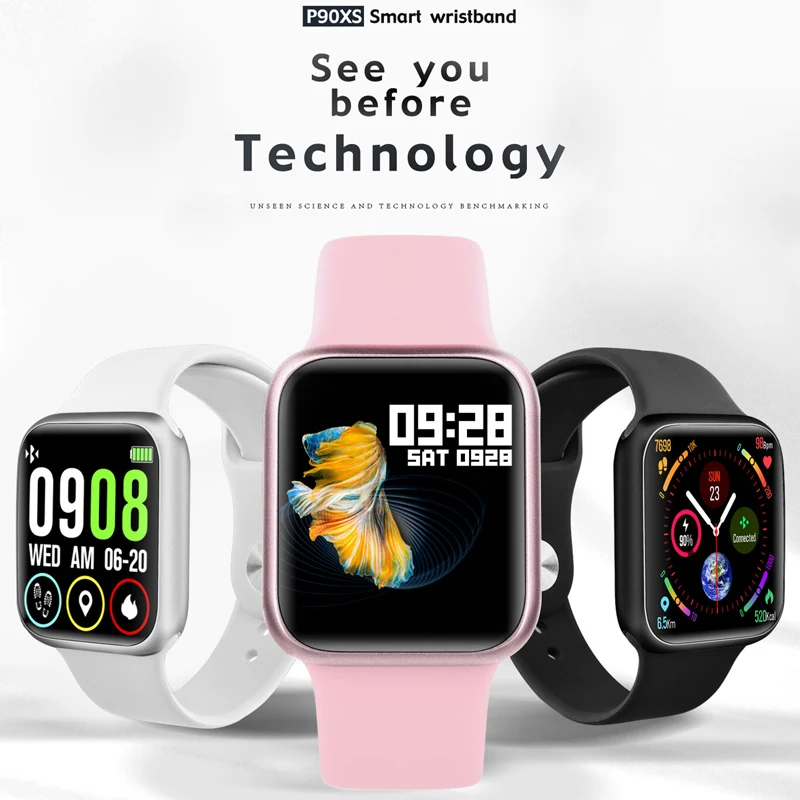 ESEED P90 smart watch men IP68 waterproof full touch screen support wireless charging P80 P70 P68 smartwatch Update version