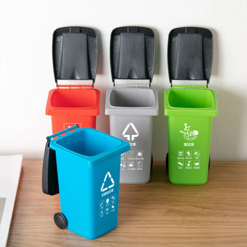 1 шт. кавайная ручка мусорная корзина мини с крышкой держатель для канцелярских