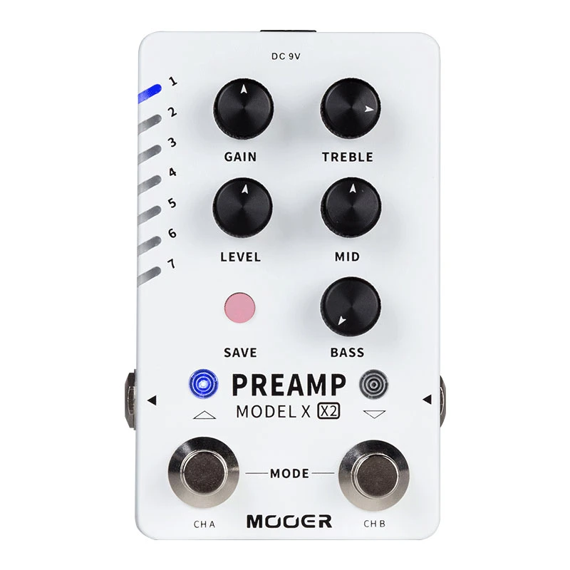 Mooer preamp modelo x x2 preamp pedal efeitos de guitarra digital pedal com  14 predefinidos salvar slot built-in gabinete simulação