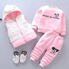 В году, срочная. детский осенне-зимний теплый рождественский костюм с героями мультфильмов: Толстовка и штаны детский спортивный костюм из 3 предметов Clothes0-4y