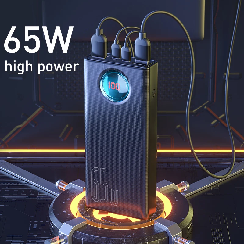 Baseus 65W внешний аккумулятор 30000mAh USB C PD Быстрая зарядка 30000 Powerbank портативное