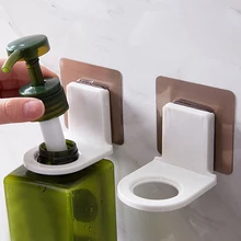 Белый ПВХ держатель для шампуня, стойка для нового года, Домашний Органайзер, самоклеющиеся настенные стойки для ванной, кухни, держатель для моющего средства