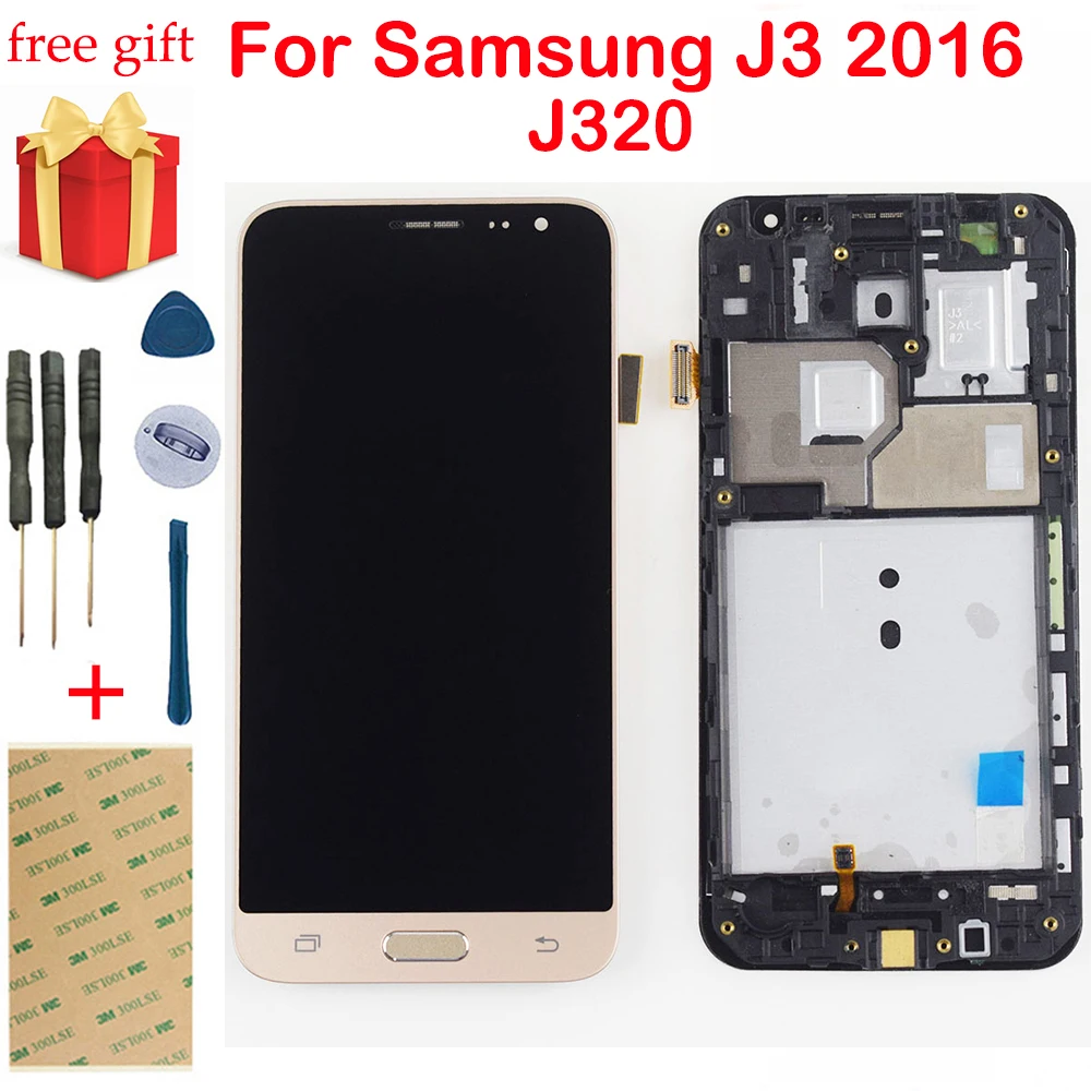 

LCD For Samsung Galaxy J3 2016 LCD Screen SM- J320M J320FN J320A J320F J320H LCD Display Touch Screen Digitizer Assembly Frame