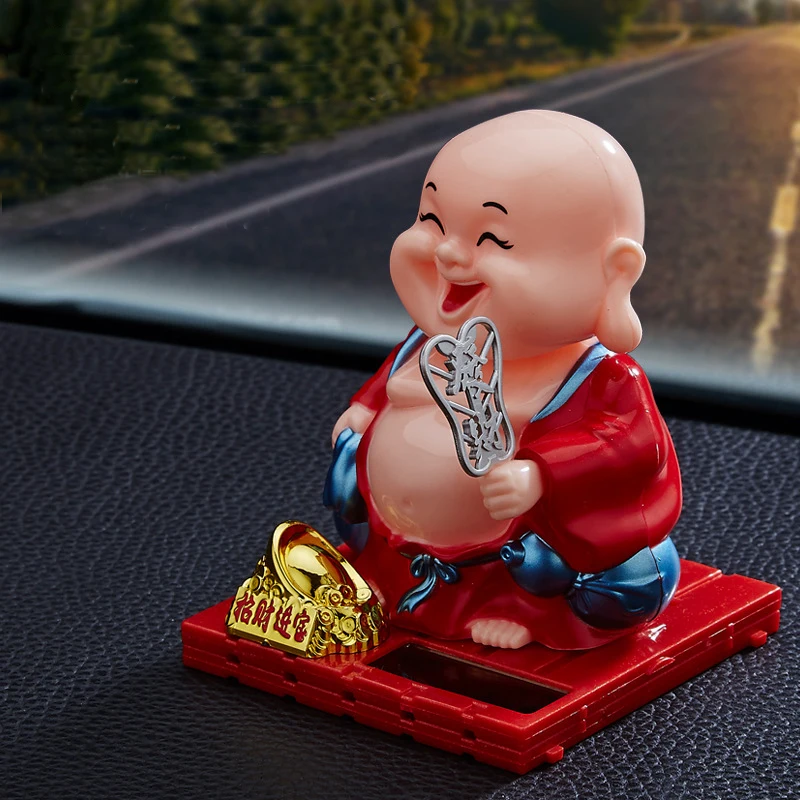 Home Decoration Ornaments Goods Gift Litte Monk With Solar Power For Car Home Ornaments Decoration With Solar Shaking Head Toy