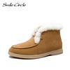 Smile Circle Women Snow Boots Natural fur Genuine Leather Ankle Boots Winter Comfortable Flat Wool Boots Women Shoes ► Photo 3/6