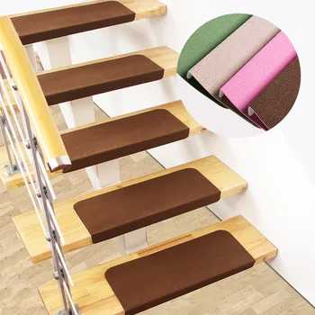 

5Pcs Stair Tread Carpet Mats Self Adhesive Floor Mats Non-slip Embroidered Stair Step Rugs Protection Cover Washable Carpets