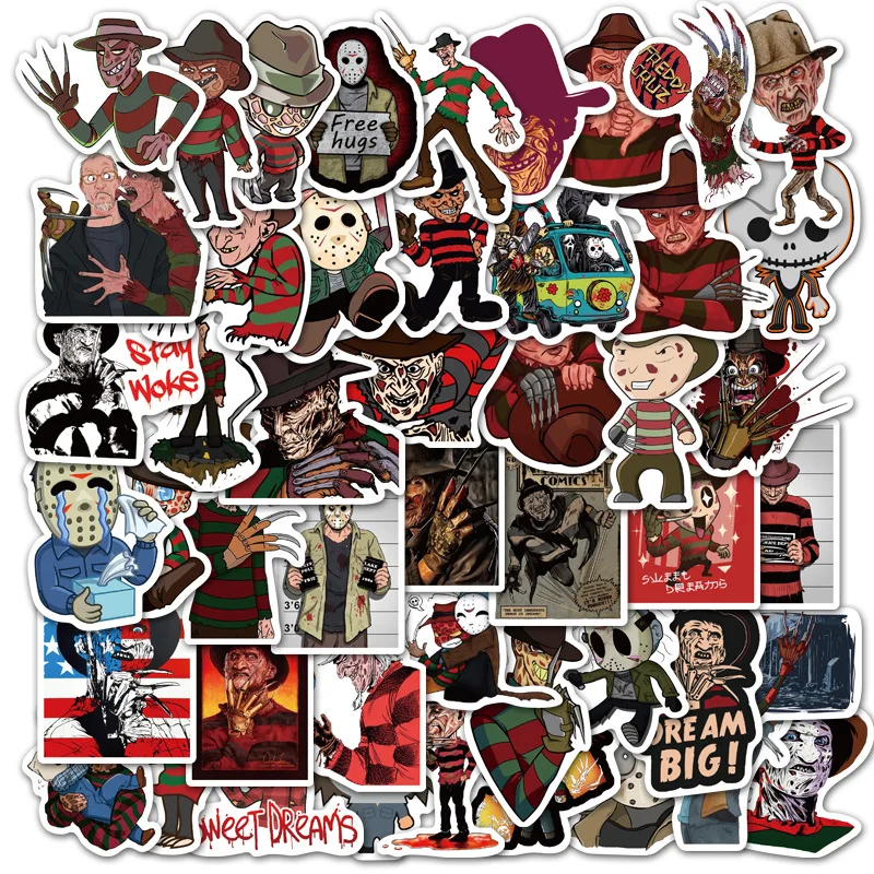 

10/30/50PCS Horror Movie Character Cartoon Graffiti Personalized Sticker Water Cup Computer Decoration Wholesale
