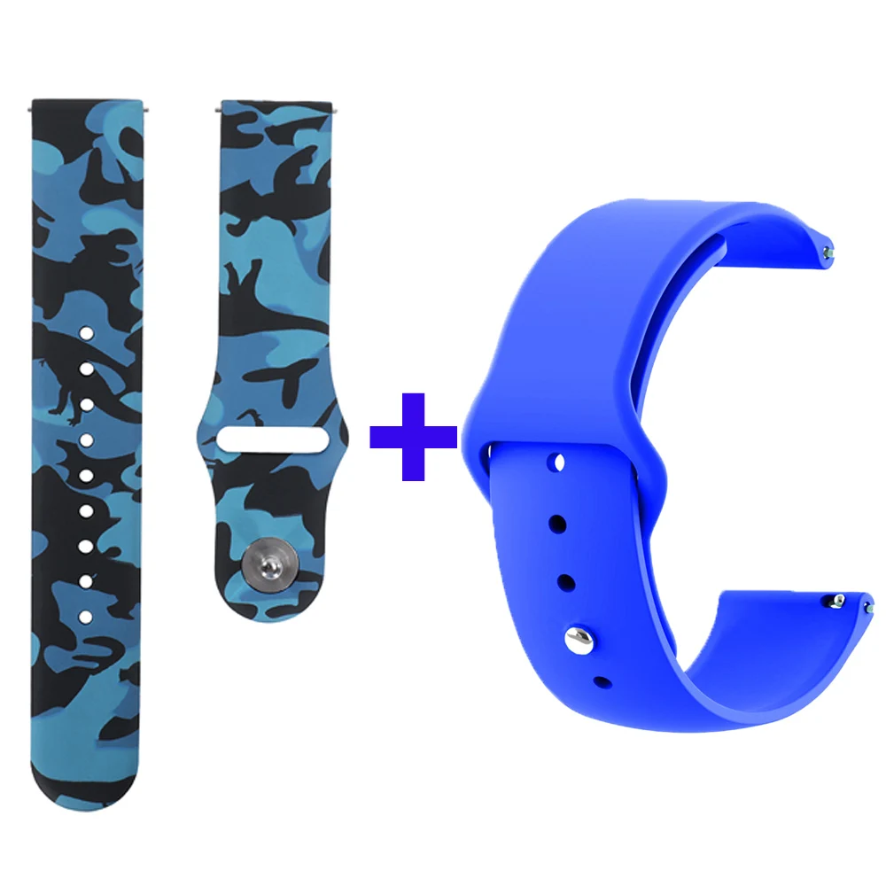Micai blue-skyblue 2 шт. ремешок для часов с розовыми цветами для Amazfit Bip/GTR 42Mmm samsung gear S2 classic/gear Sport/Galaxy Watch 42 мм ремешок для часов - Цвет: Micai blue-skyblue