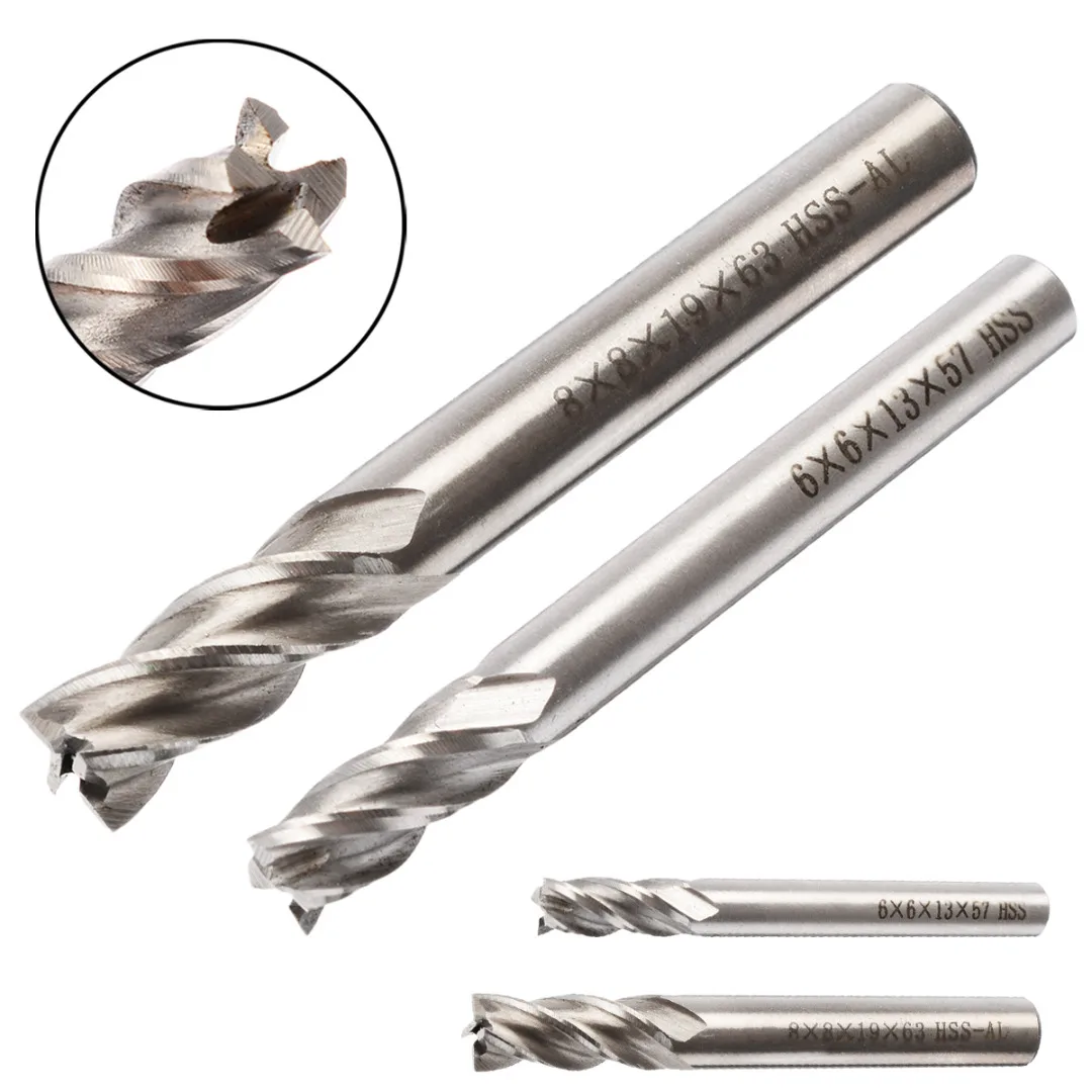 Details about   5 pcs cutter set HSS straight shank 4 flute end end mill metal 4-12mm set  BJ 