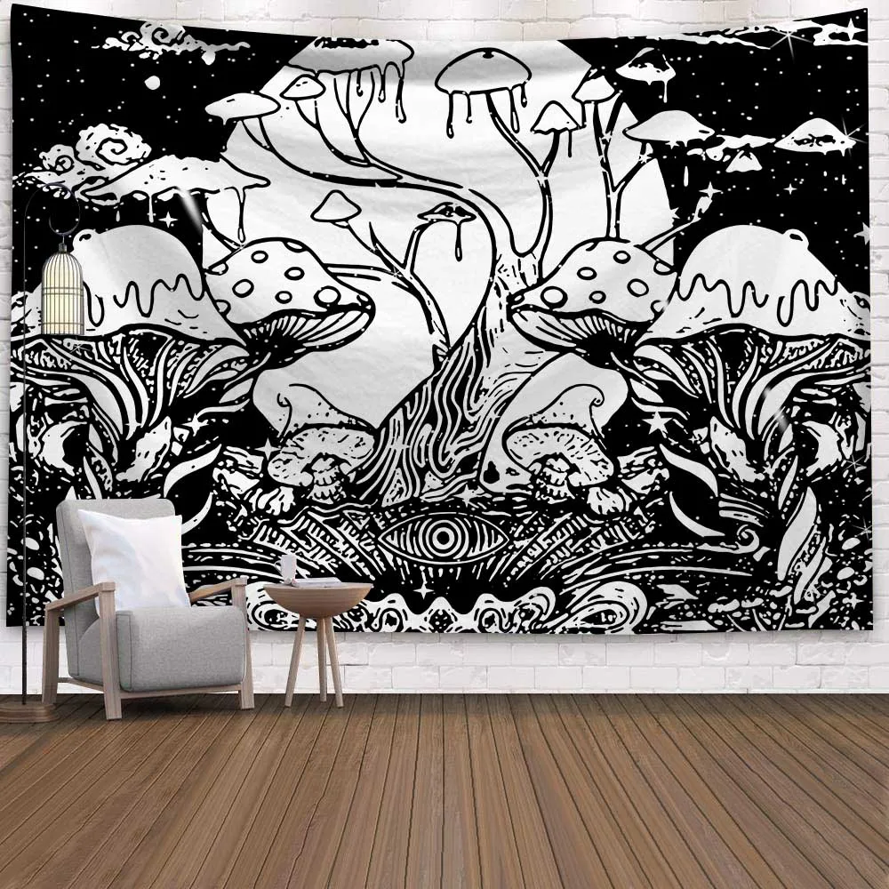 Psychedelic гобелен настенный Декор индийская Мандала хиппи Wandkleed Луна с изображением