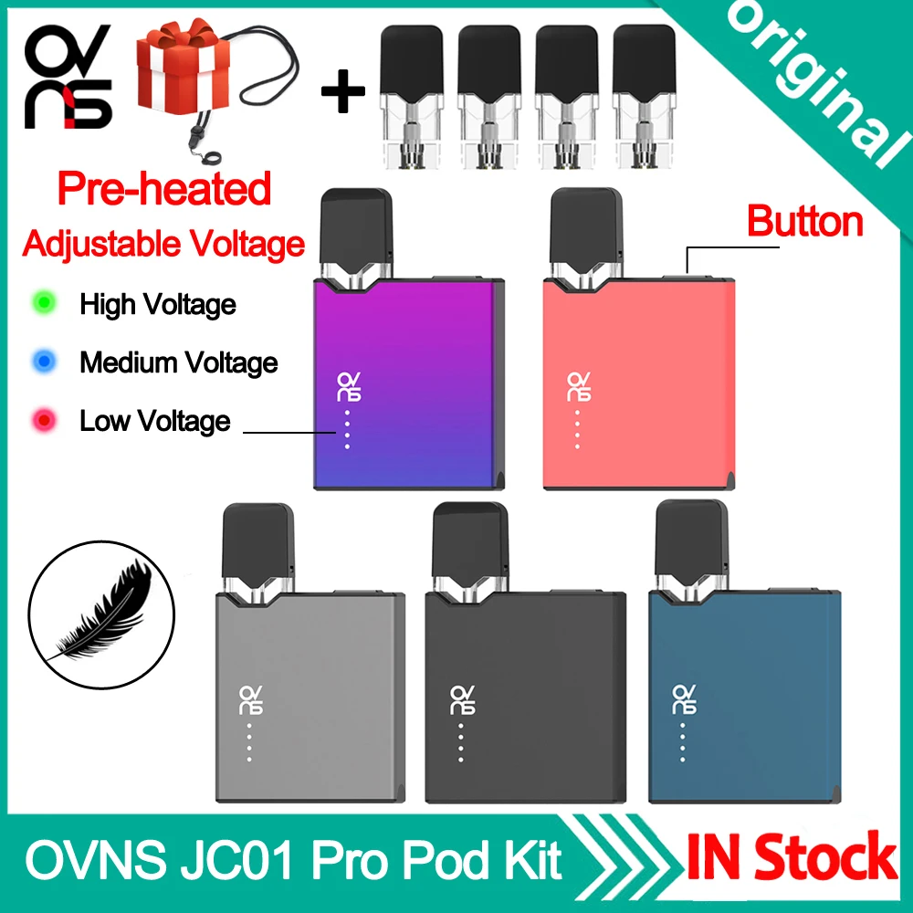 Улучшенный набор Vape OVNS JC01 Pro Pod аккумулятор 400 мАч регулируемое напряжение с