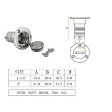 Замена морской палубе наполнитель аксессуар Замена W/Key 1-1/" Водяная лодка заполняет Серебряный порт