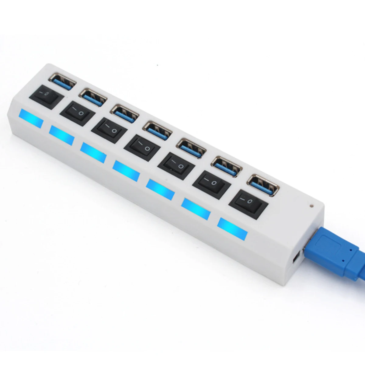 SOONHUA 7 Ports USB Hub 5Gps USB 3.0 Hubs With USB 3.0 Cable And Independent Switch USB Hub