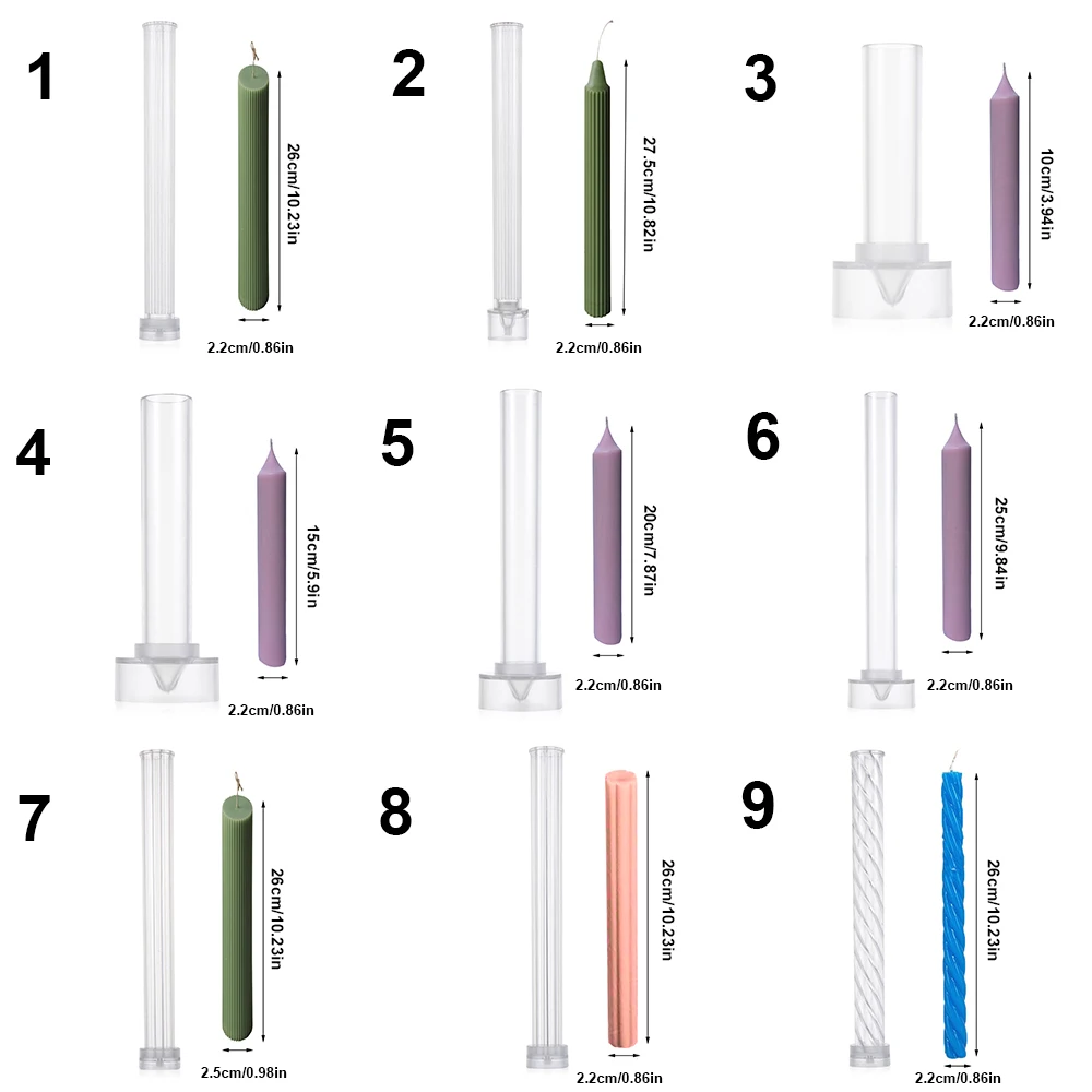 Aromatherapy Candle Mold Silicone Candle Molds Silicone Candle Mold Cylindrical Candle Mold Candle Mold Long Pole Stripe Christmas Candle Mold Soap Making Large Cylinder Rib Church Party Handmade DIY Craft Clay Candle Making