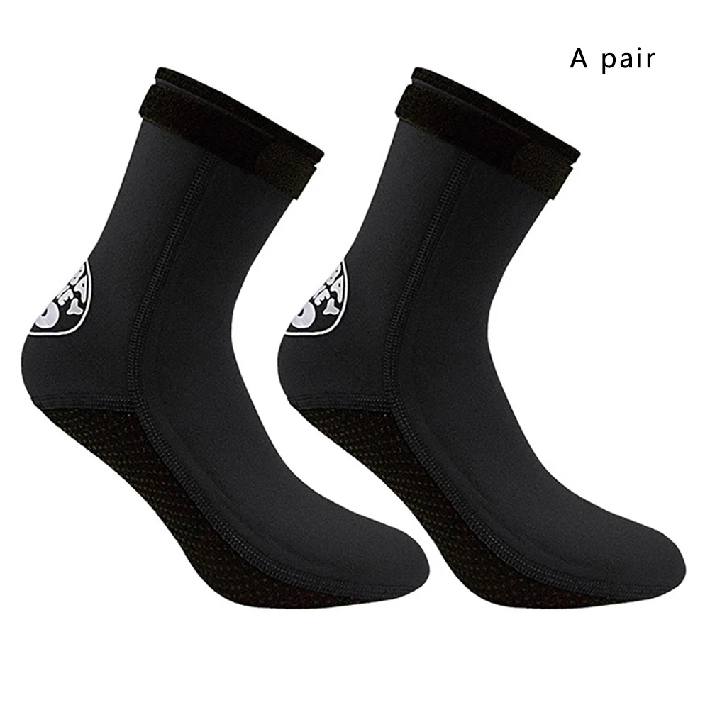 Мужские и женские нескользящие пляжные теплые ботинки для серфинга, портативные Защитные носки для подводного плавания, легкие носки на шнуровке, регулируемый неопреновый - Цвет: Черный