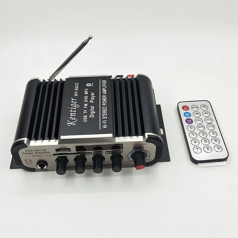 5 channel amp 4.0 Channel Bluetooth Stereo HIFI Amplifier Support 6.5mm Mic Home Theater With 12V5A Power & AV Cable USB SD FM Karaoke Amp Mini Amplifier Audio Amplifier Boards