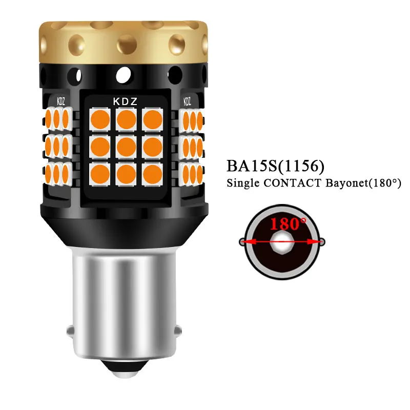 2 шт. CANBUS BAU15S PY21W BA15S P21W led 7440 W21W 3030 led 36-45 smd Автомобильная резервная лампа сигнал поворота drl свет без ошибок Янтарный 12-24 В - Испускаемый цвет: BA15S P21W