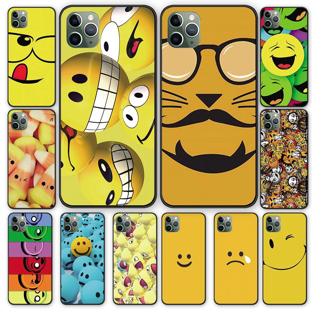 Smiles joy грусть черный чехол ТПУ для iPhone 5 5S 6 6s 7 8 Plus X XS XR 11 Pro Max | Мобильные телефоны и