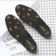 Роскошные Брендовые мужские лоферы наивысшего качества; обувь черного цвета; замшевые лоферы с цветочной вышивкой; повседневная мужская обувь для вождения