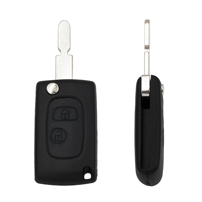 2 Buttons modified Flip Remote Key Shell case fob for Peugeot 406 with uncut NE78 blade