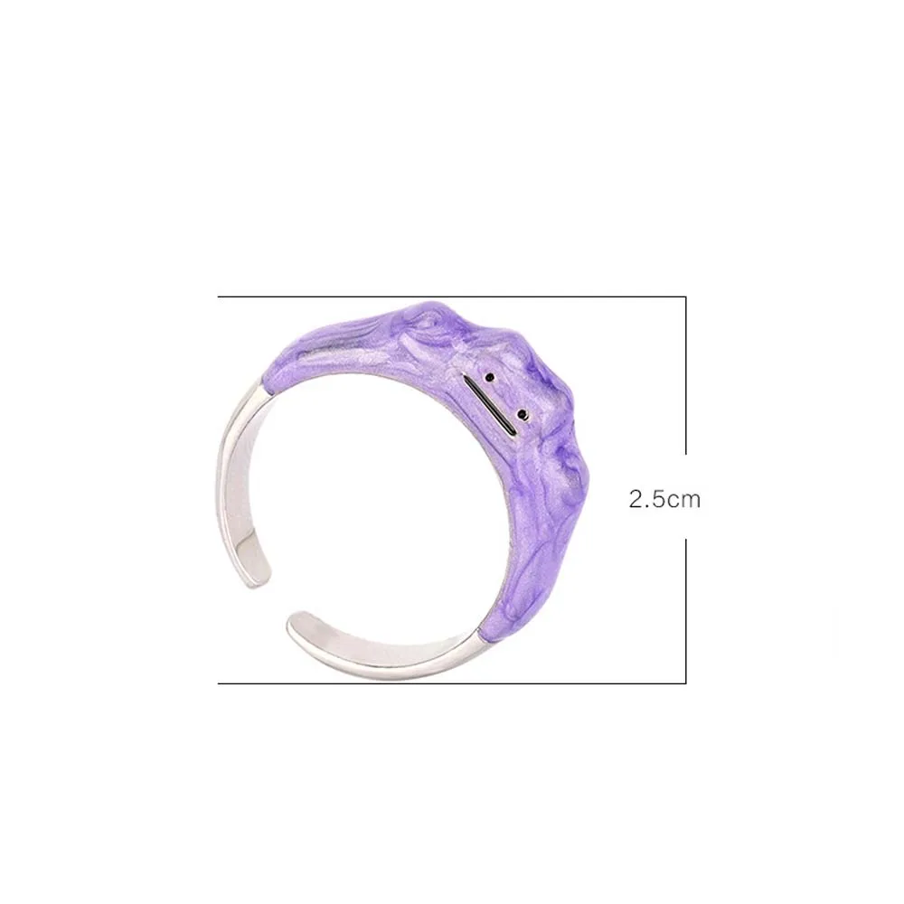 Korean Open Rings Dreamy Purple Cute Smiley Monster Ring Women Girls Fashion Jewelry - Image 6