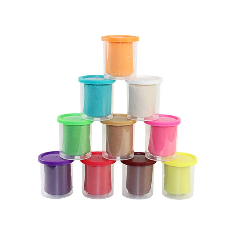 10 colors clay Детская цветная глина, креативное тесто, сделай сам, гамбургер, пластилин, машина для мороженого, набор кухонных игрушек, игрушки ручной работы - Цвет: 10 colors clay