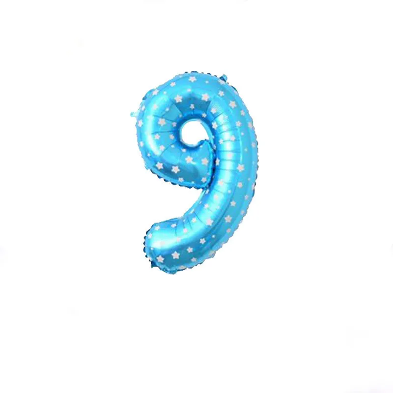 32-дюймовый печатных дорожной разметки порошковой краской с цифрами Алюминий пленки воздушный шар для малышей сто дней Anniversery День Рождения Декоративные средней беспроводным доступом в Интернет - Цвет: Blue 9