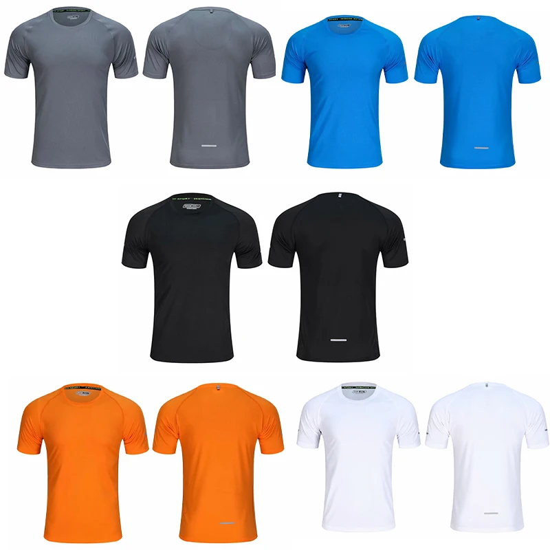 Синяя мужская Спортивная футболка с коротким рукавом и круглым вырезом|Футболки
