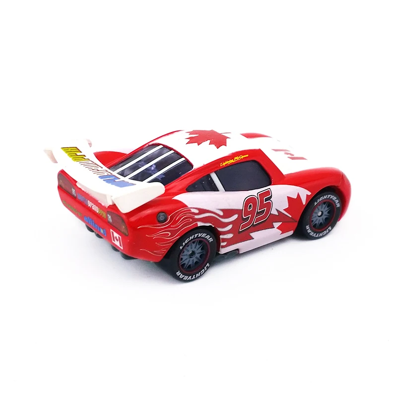 Disney Тачки № 95 Lightning Mcqueen Канада узор 1:55 Diecast металлические игрушечный автомобиль