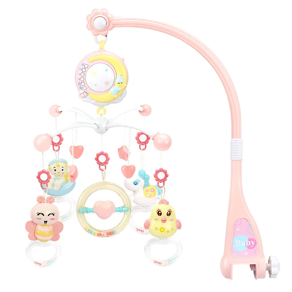 Kawaii музыкальные погремушки в виде животных, детская кроватка, передвижная кровать, колокольчик с музыкальной коробкой, проектор, 0-12 месяцев, детские развивающие игрушки# G5