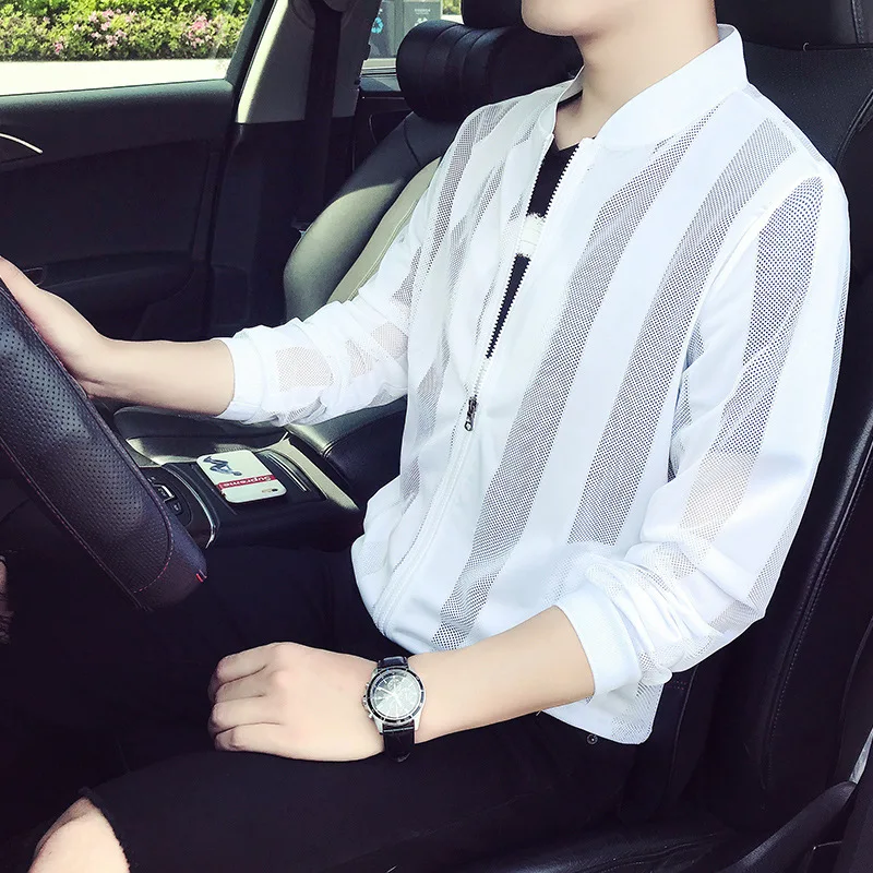 

2019 Spring And Summer New Style Sun Protection Clothing Men's Ultrathin Breathable Jacket Large Size Men Hollow out Baseball Co