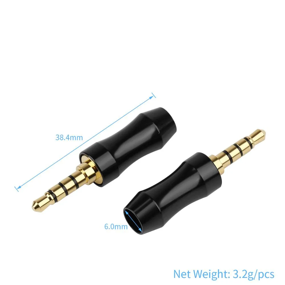 10PCS 3 5MM Jack Male Balanced Plugs Copper Gold Rhodium Plating Headphone Plug Metal Splice Adapter Speaker Audio Connectors