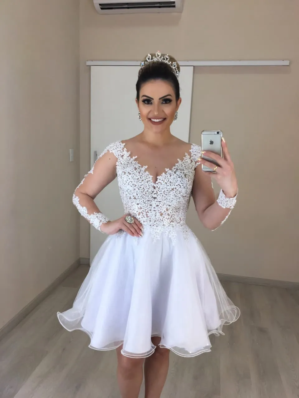 Vestido de noiva/ Новое поступление, бальное платье принцессы 2 en 1, свадебное платье, сексуальная Чистая иллюзия, кружевное свадебное платье с длинными рукавами