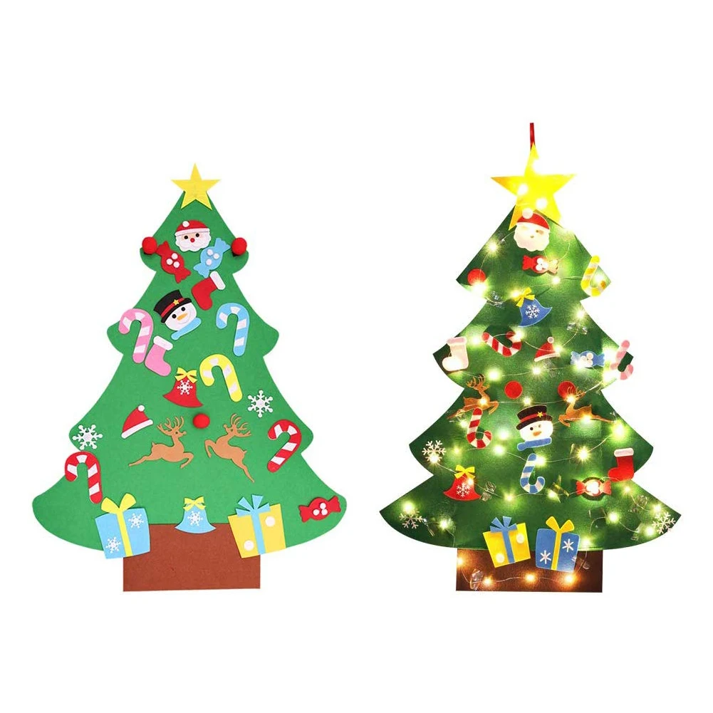 DIY войлочный комплект для рождественской елки и светодиодные гирлянды настенные подвесные съемные украшения 26 шт. рождественские подарки - Цвет: as shown