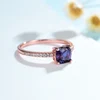 Kuololit 585 rose gold lab grown Alexandrite Gemstone Ring for Women Real 925 Sterling Silver Cushion Luxury Ring for Engagement ► Photo 2/6