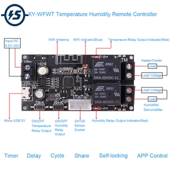 

Temperature Humidity Remote Controller Module SHT20 Sensor Wireless WIFI Control Switch