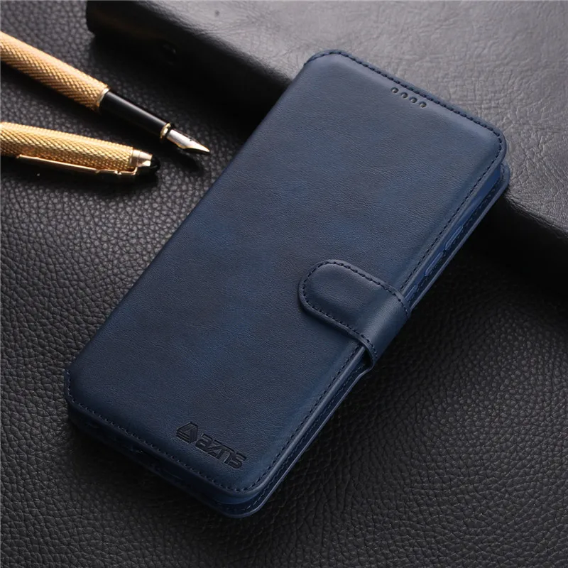 Темно-синий Для Xiaomi Redmi Note 8 Pro Чехол-книжка с бумажником из искусственной кожи чехол для Xiaomi Redmi Note 8Pro чехол-книжка с отделением для карт чехол для телефона s - Цвет: Темно-синий