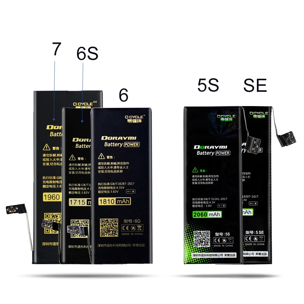 DORAYMI для iPhone SE батарея Замена литий-полимерная для iPhone 6S батареи 6 7 5S батарея мобильного телефона