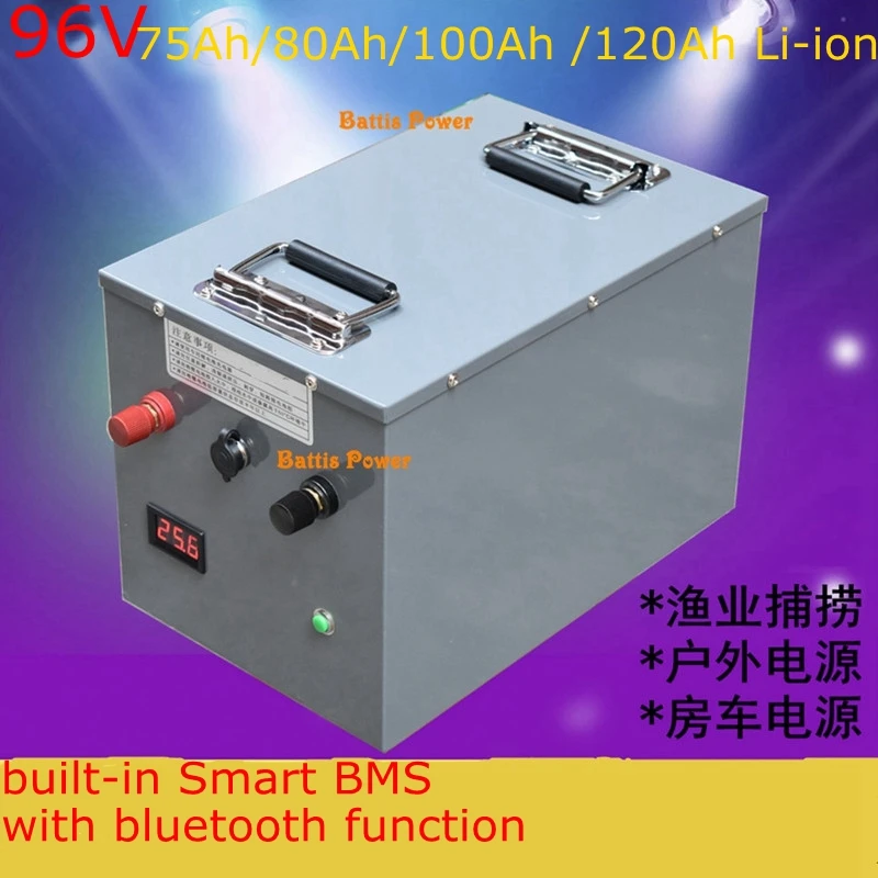 96V 75Ah/80Ah/100Ah/120Ah литий-ионный аккумулятор BMS с bluetooth для мотоцикла/RV/energy sotrage/робота+ 109,2 V 10A зарядное устройство