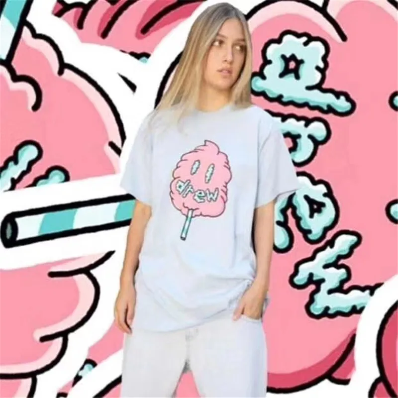 2020ss Drew House Catoon Candy Gum футболки для женщин и мужчин Джастин Бибер DREW футболки летний стиль футболки