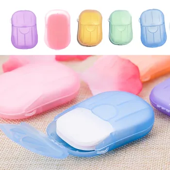 

20pcs/case Disposable Mini Soap Paper Travel Washing Hand Bath Cleaning Portable Boxed Soap Paper Fragrant Scented Sheets