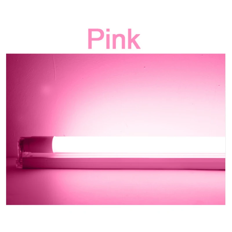 Светодиодный трубки T8 светодиодный потолочный светильник супер яркий 60 см 10 Вт светодиодный потолочный светильник Lampara труба настенная лампа светильник для дома светильник высокого Мощность холодной теплый белый 220V - Испускаемый цвет: Pink