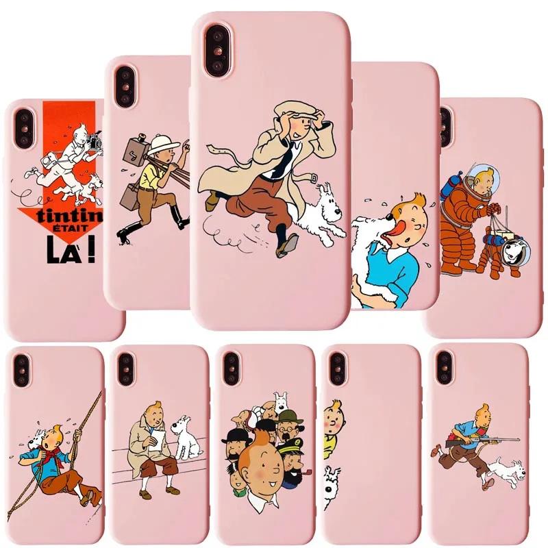Мягкий силиконовый чехол из ТПУ «Приключения Тинтина» для iPhone XR 10 8 7 Plus 6 6S Plus 5 XS Max 5s SE