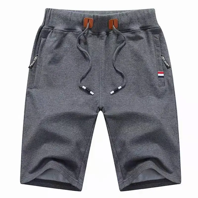 Dark Grey Мужской повседневный спортивный костюм для бега шорты с эластичной резинкой на талии карманы на молнии - Цвет: Dark Grey