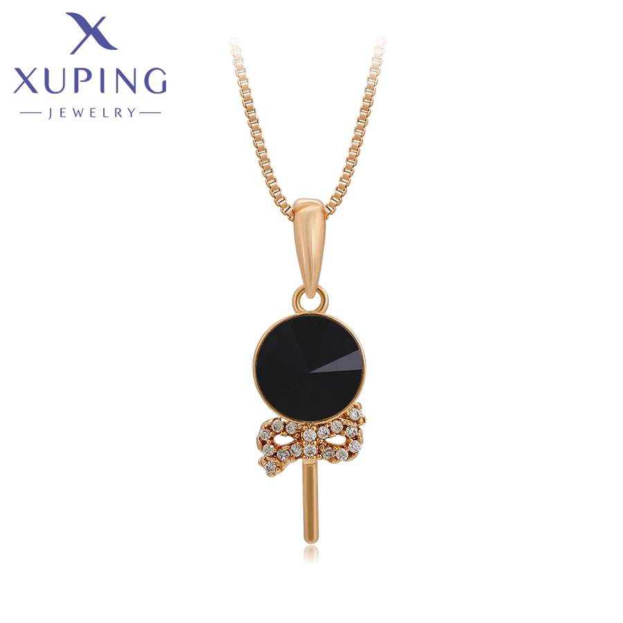 Xuping Jewelry Mode neue Charm-Kristall-Anhänger-Halskette in Goldfarbe 810661159 – Detail 4