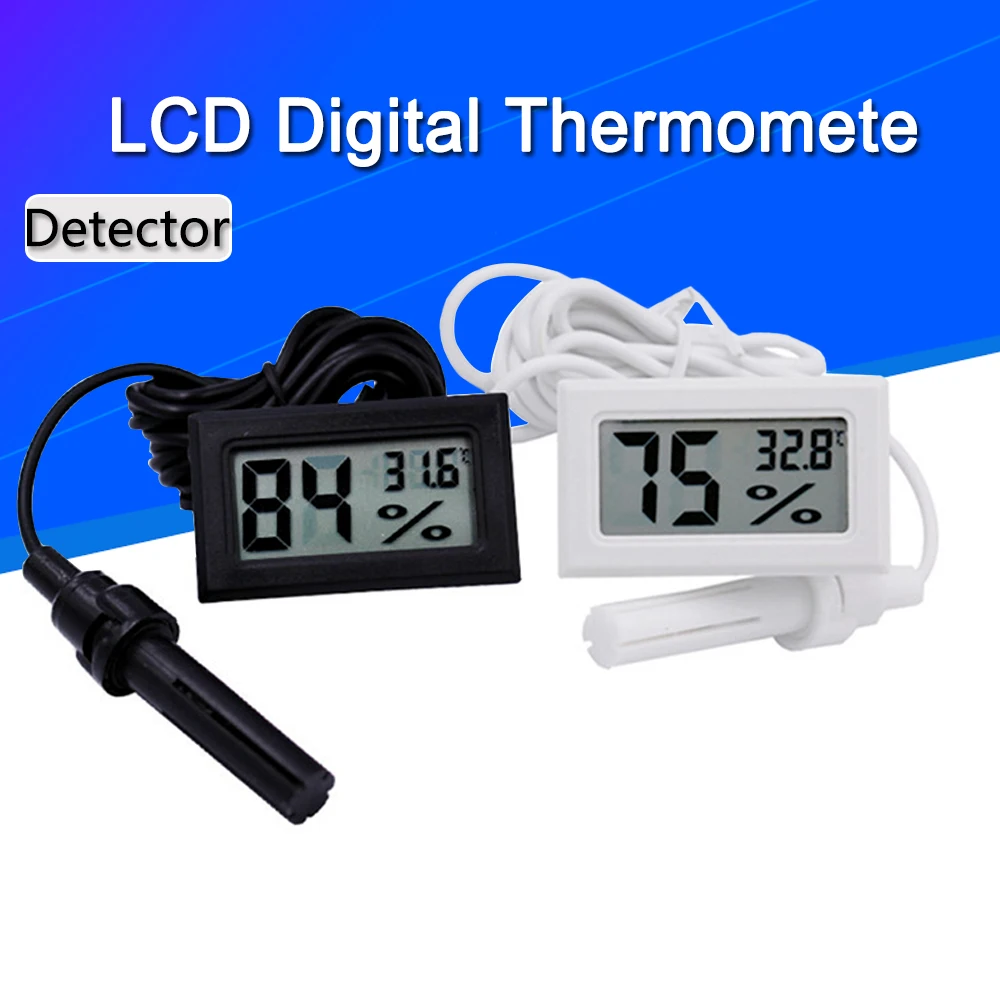 Mini LCD Digital Thermometer Hygrometer Thermostat Indoor Convenient Temperature Sensor Humidity Meter Gauge Instruments Probe