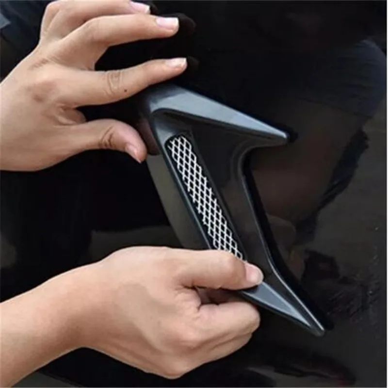 

2Pcs Car Simulation Side Vents Decorative Car Auto Side Vent Air Flow Fender Intake Sticker Universal ABS Car Side Sticker