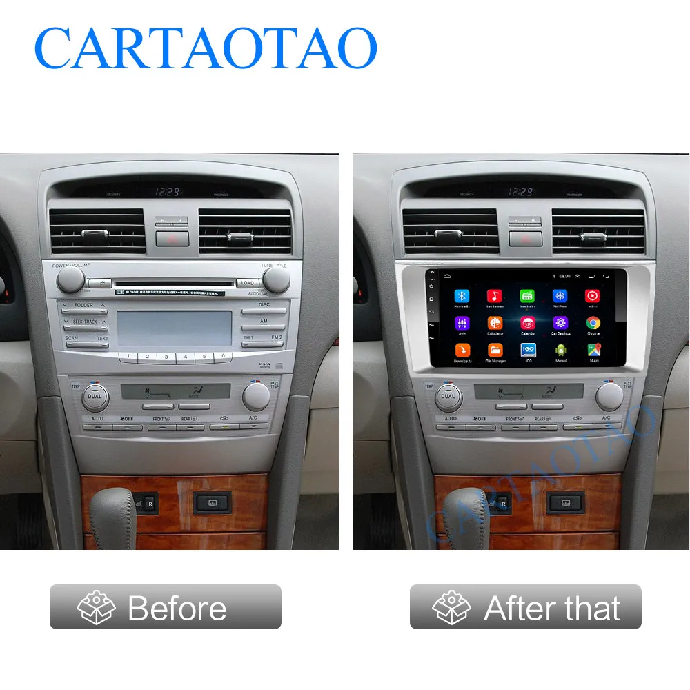 2 din Android 8 1 GO автомобильный Радио мультимедийный плеер для Toyota Camry 2006 2007 2008 2009 2010 GPS