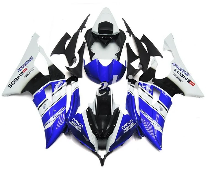 ABS литья под давлением Обтекатели комплект подходит для YAMAHA YZF-R6 2008- 08 09 10 11 12 13 14 15 16 Кузов Набор белый синий
