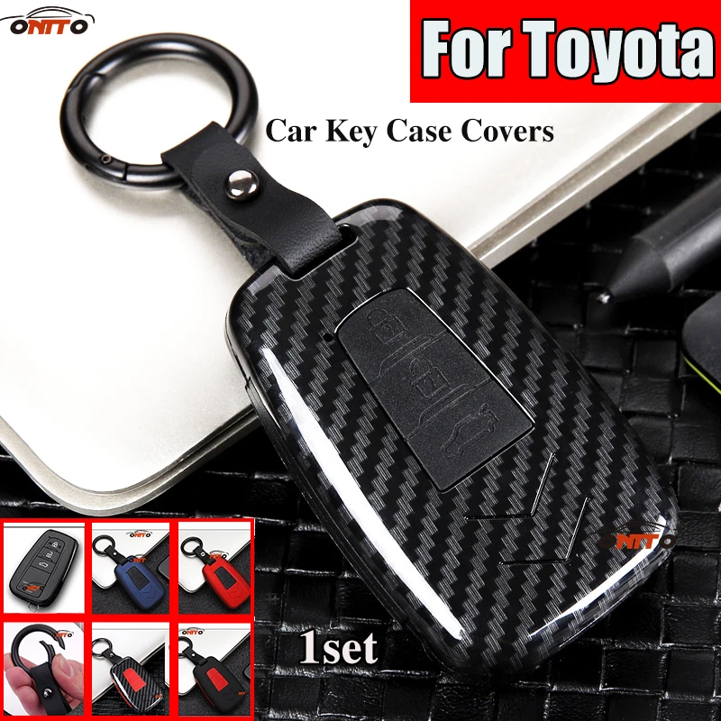 

Car Key Case 3 Buttons Key Shell Covers Key Accessory Key Bag Coves Fit For Toyota Land Cruiser Prado Camry V70 CHR C-HR Prius
